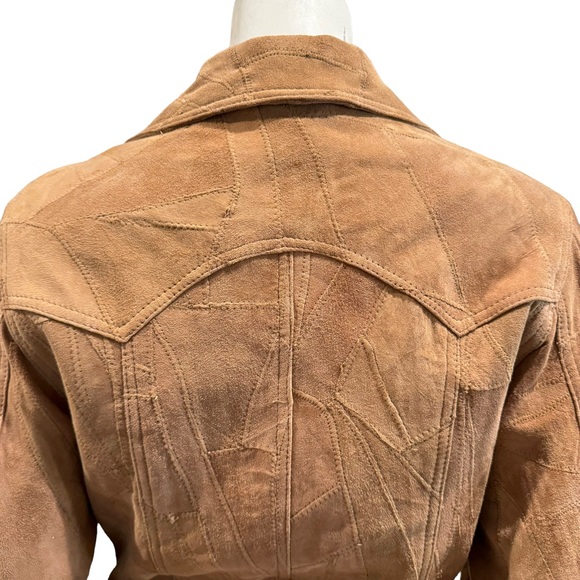 Vintage Tan Suede Western Patchwork Jacket - Picture 8 of 11